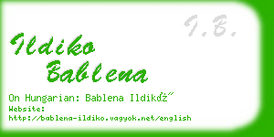 ildiko bablena business card